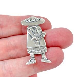 Mary Engelbreit “Secret Love” Brooch | Sterling Silver 925 | Vintage Lady Pin